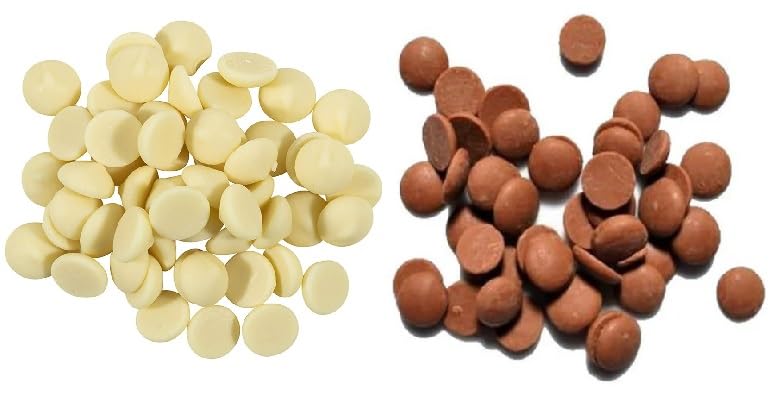 Premium Callebaut Belgian Chocolate Callets - 2 Pack of 5.51 lb Bags (2.5KG) Milk & White Chocolate for Baking, Desserts & Gourmet Recipes