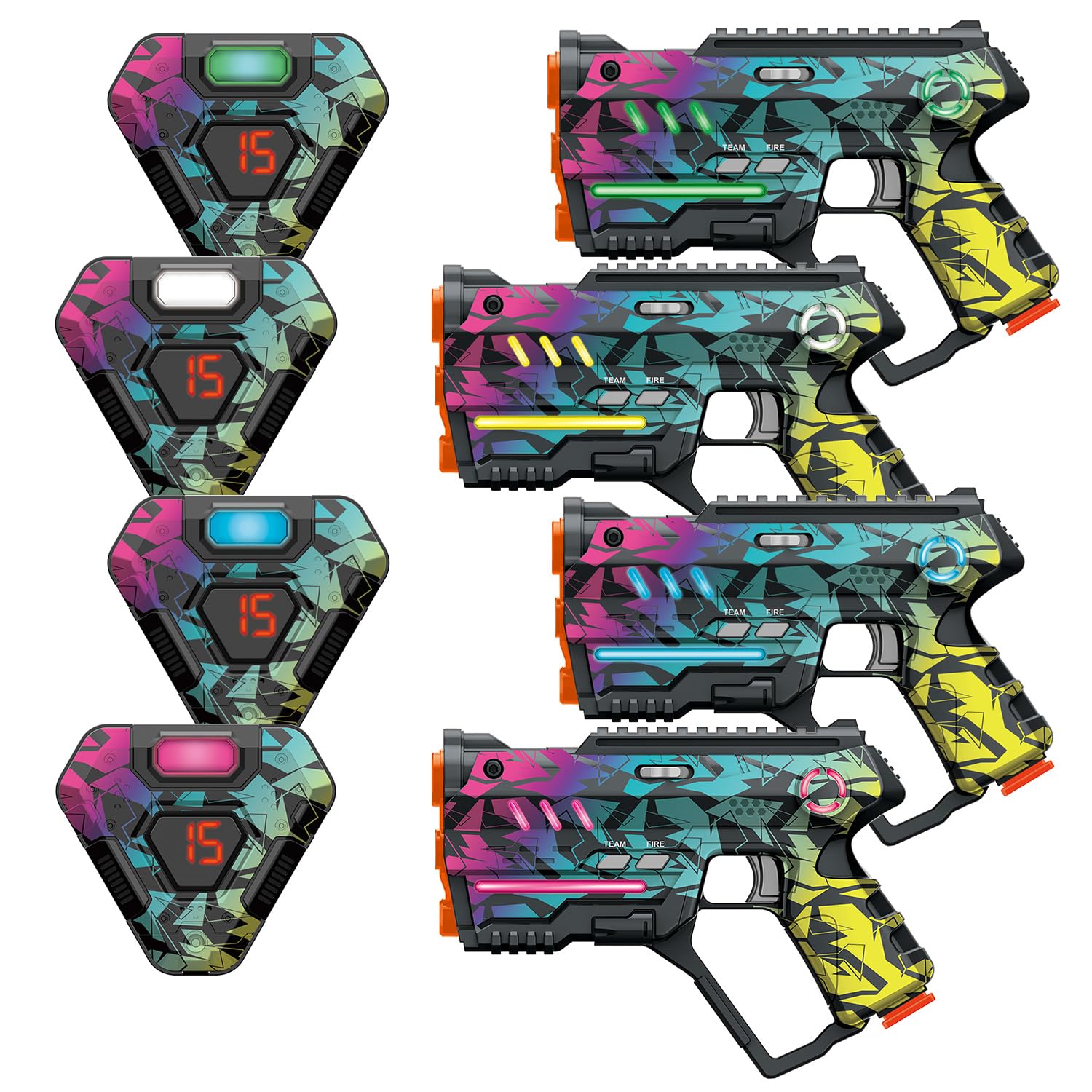 4-Piece Laser Tag Set for Kids & Adults - Indoor/Outdoor Lazer Tag Game Toy - Perfect Gift for Boys & Girls Ages 8-12+ - Fun for Birthday Parties, Family Game Nights & Backyard Adventures