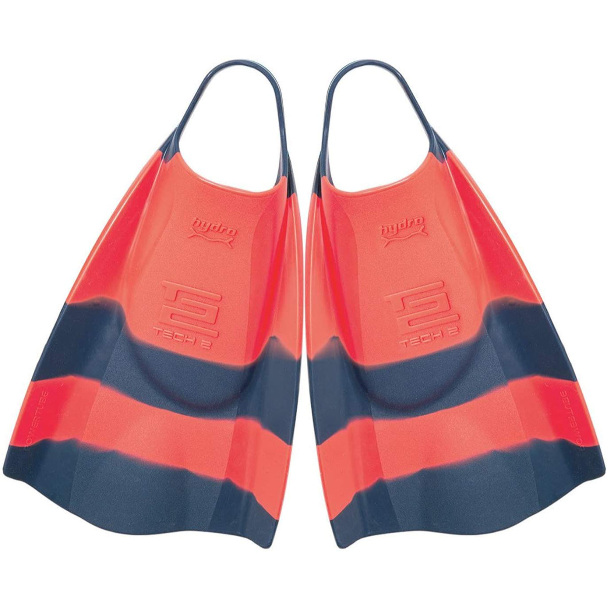 Hydro Tech 2 Bodyboard Swim Fins - High Performance Swim Flippers for Surfing, Bodyboarding & Water Sports - Navy Blue - Perfect for Ocean Waves, Pool Training & Beach Activities
