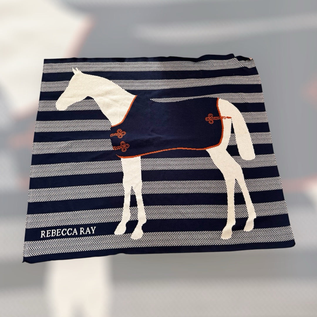 Rebecca Ray Equestrian Throw Blanket - Soft Horse Design Cozy Blanket for Sofa, Bed & Horse Lovers - Perfect for Home Decor, Gift & Equestrian Enthusiasts