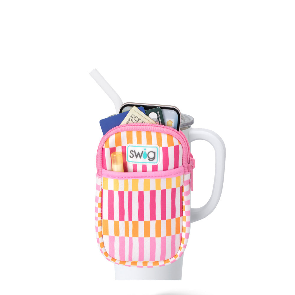 Sherbet Stripe Mega Mug Pouch - Large Insulated Tumbler Holder for 30oz 40oz Cups, Perfect for Travel, Office & Outdoor Activities