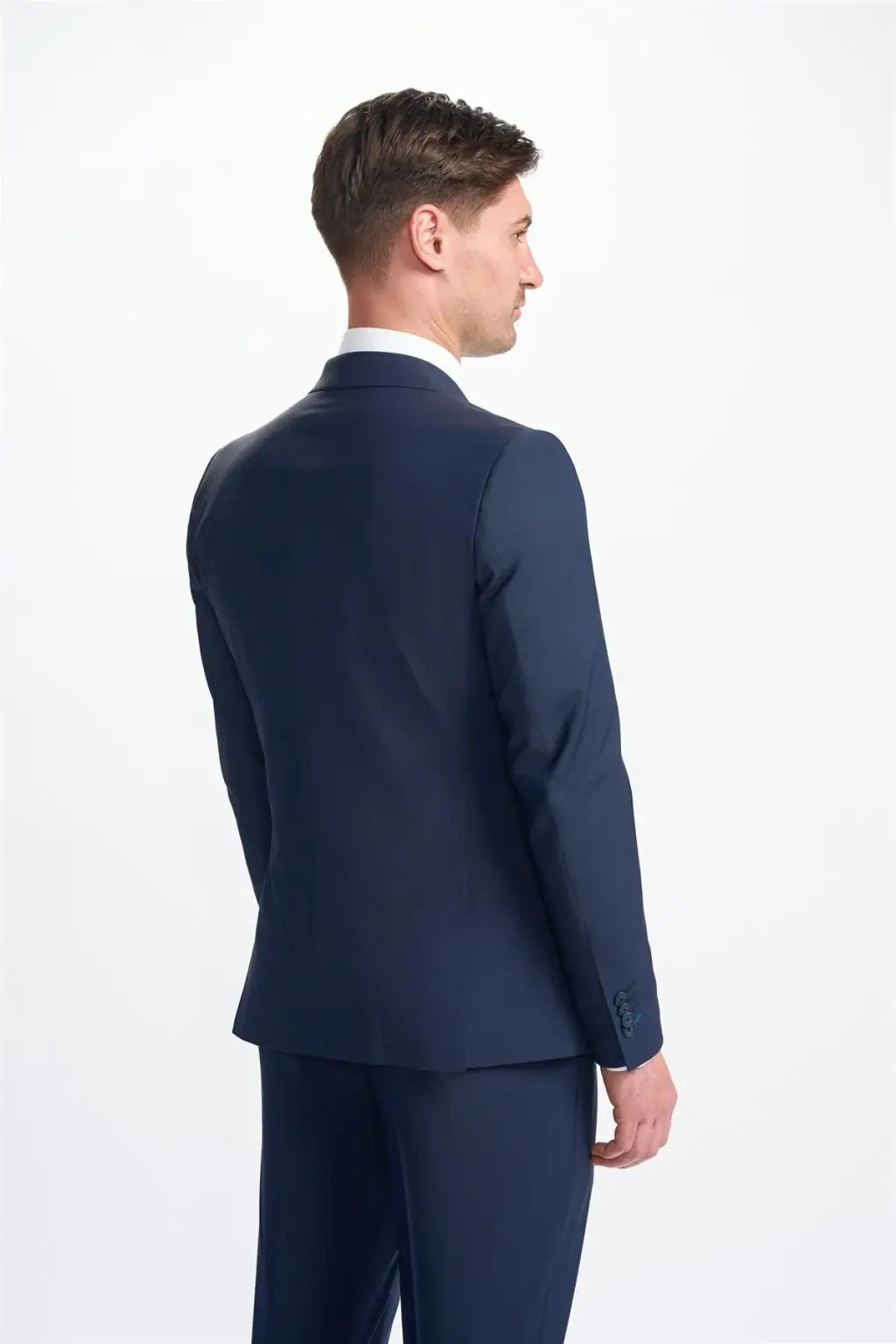 Cavani Bond Navy Blue Double Breasted Blazer for Men - Premium Formal Business Suit Jacket | Perfect for Office, Weddings & Special Occasions