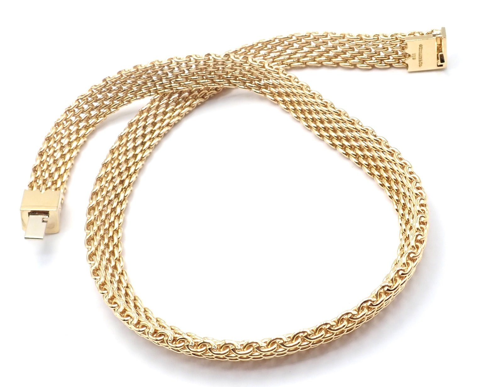 Authentic Tiffany & Co 18K Yellow Gold Somerset Mesh Heavy Necklace 89.3g | Luxury Jewelry for Women, Perfect for Weddings, Anniversaries & Special Occasions