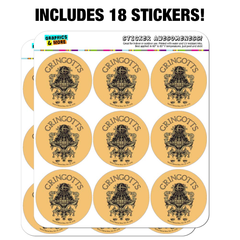 Harry Potter Gringotts Bank Logo 1 Inch Clear Stickers for Planners, Calendars, Scrapbooking & DIY Crafts - Perfect for Journaling, Bullet Journals, and Gift Decoration