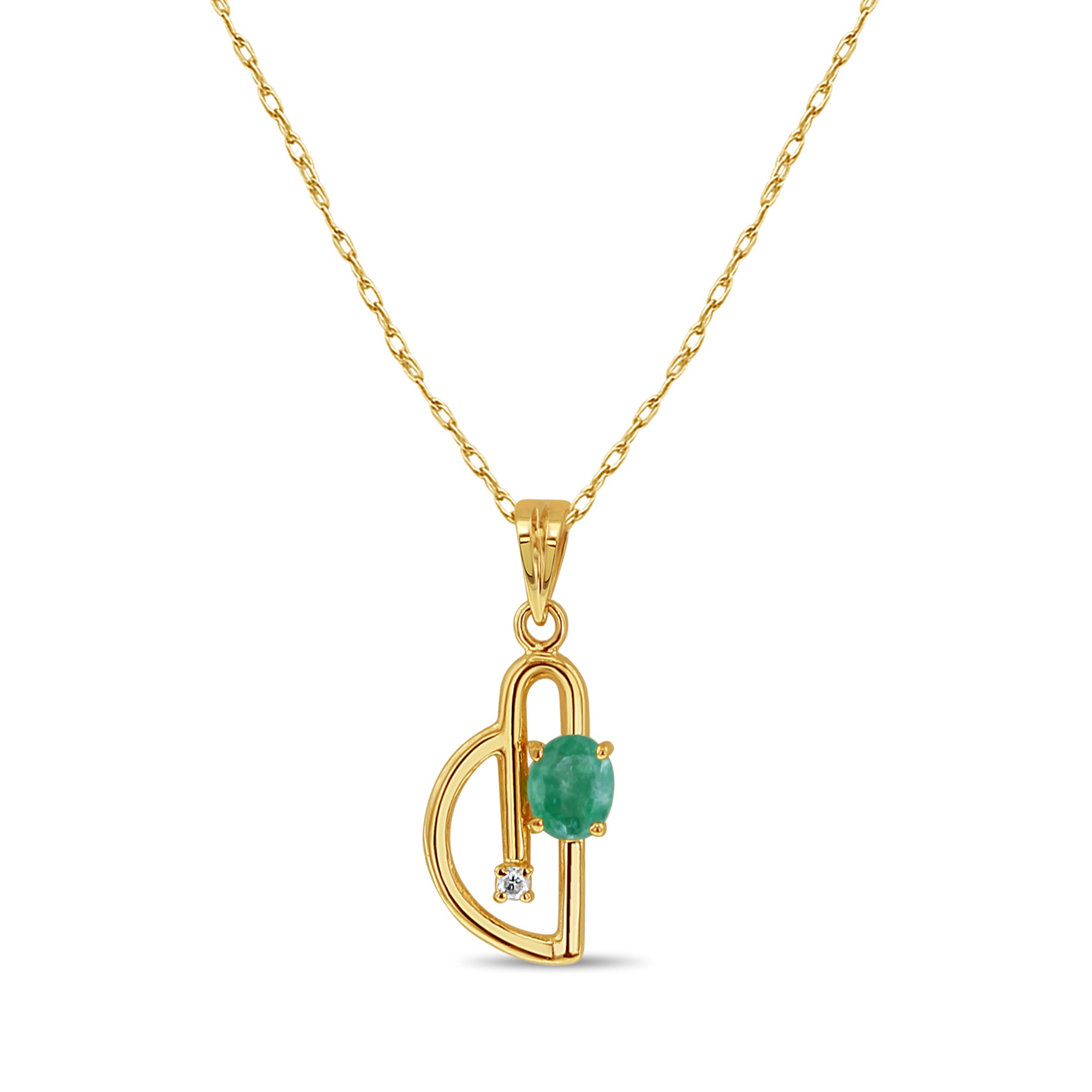 Oval Natural Emerald Music Note Necklace - Elegant Jewelry Gift for Women, Perfect for Concerts, Parties & Special Occasions