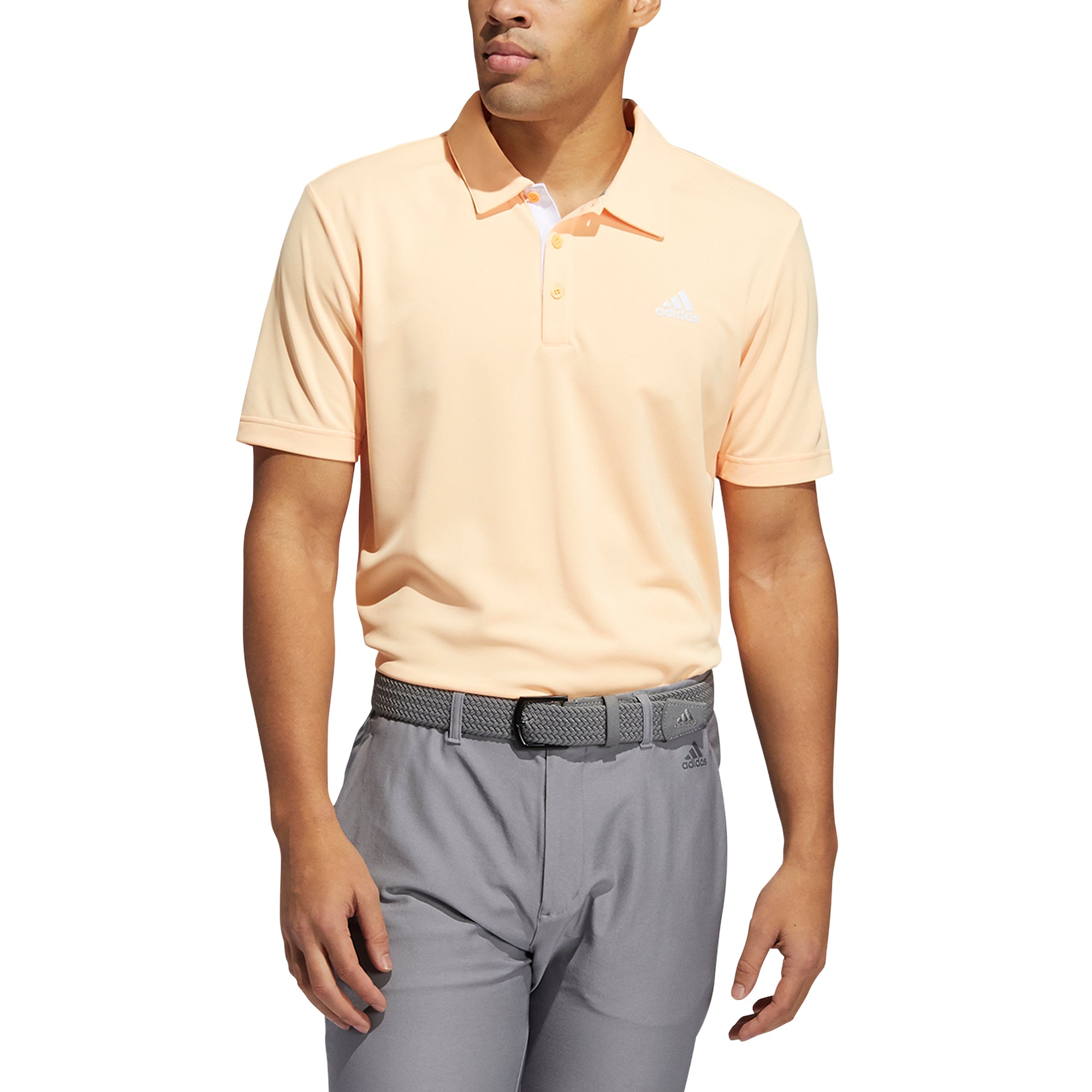 Adidas Advantage Novelty Heathered Men's Golf Polo Shirt - Moisture-Wicking & UV Protection for Golf, Tennis & Casual Wear