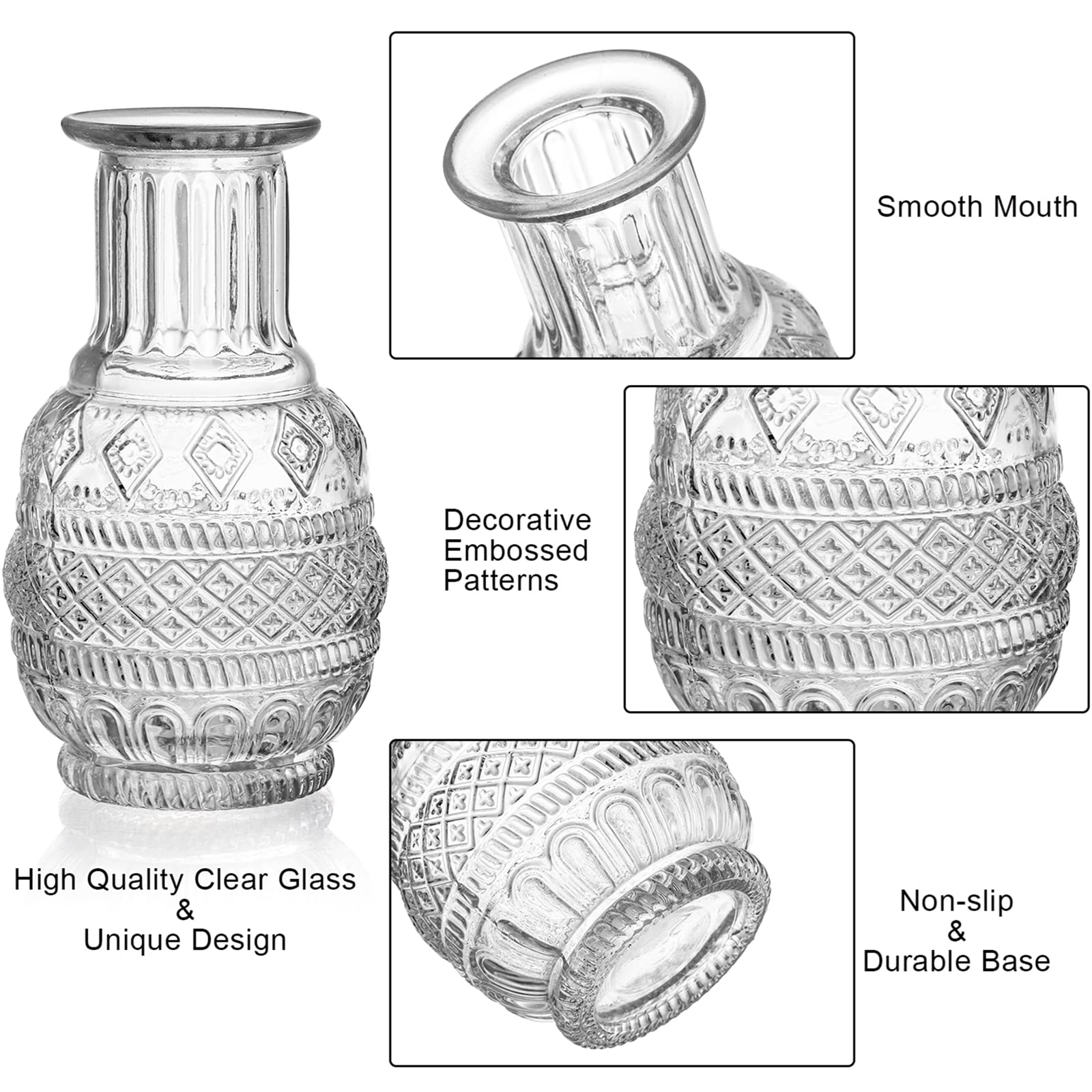 DEAYOU 10-Pack Clear Glass Bud Vases - Small Floral Centerpiece Vases for Wedding Decor, Home Table Decorations, Tea Party & Gift Ideas - Perfect for Roses, Succulents & DIY Flower Arrangements