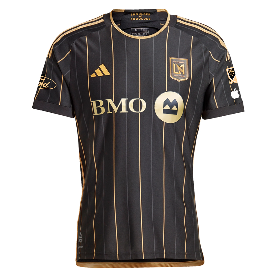 Adidas Adrian Wibowo LAFC Home 2025 Soccer Jersey with MLS, Apple TV & Ford Patches - Black & Gold - Official Authentic Football Shirt for Fans & Players - Perfect for MLS Games, Training & Collecting