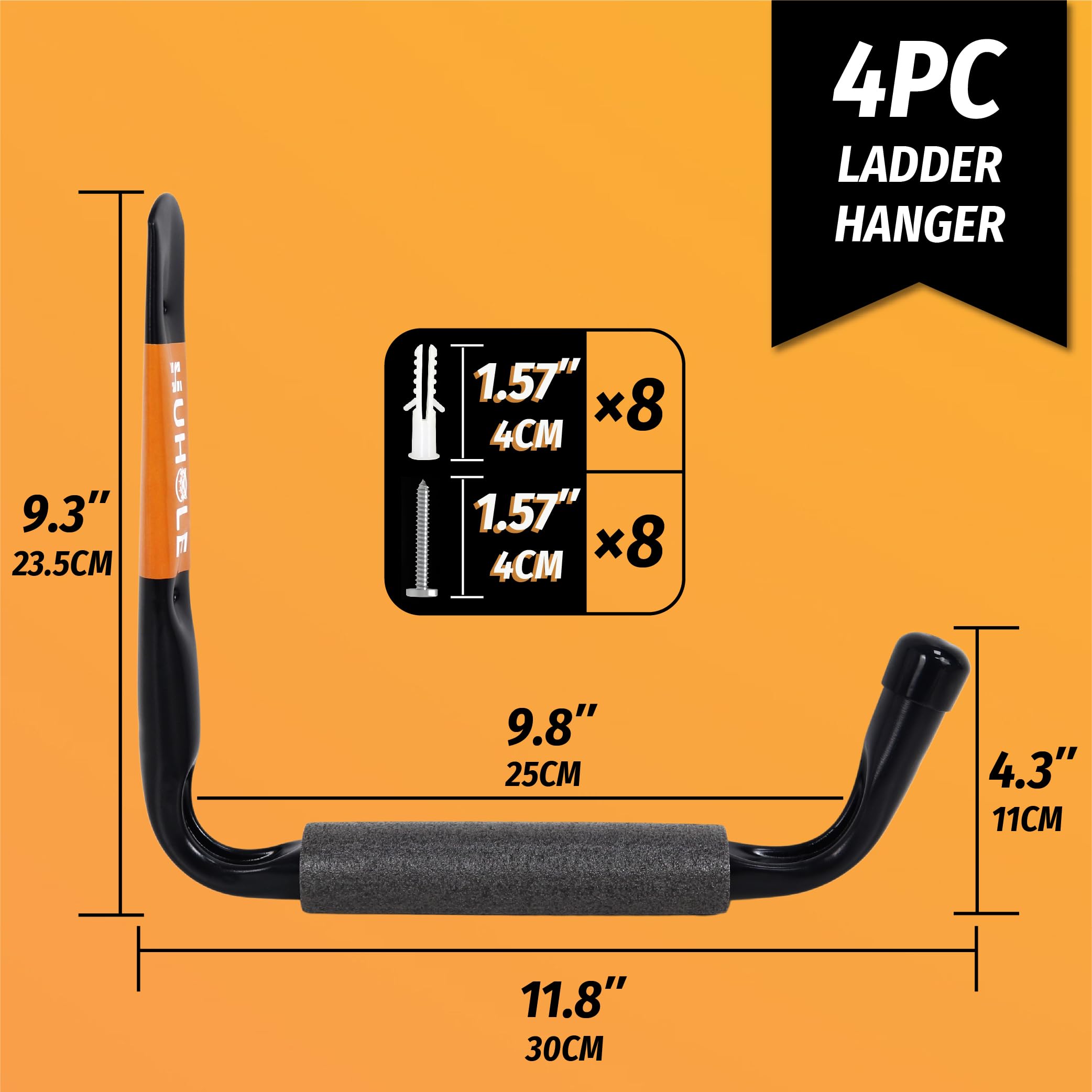 Wall Mount Ladder Hooks - 9.8