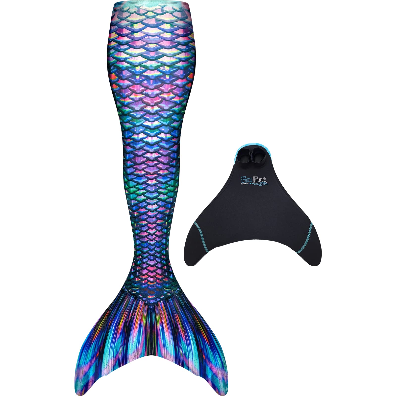 Fin Fun Limited Edition Mermaid Tail Swimwear for Girls & Kids with Monofin - Perfect for Pool Parties, Underwater Photography & Fantasy Play