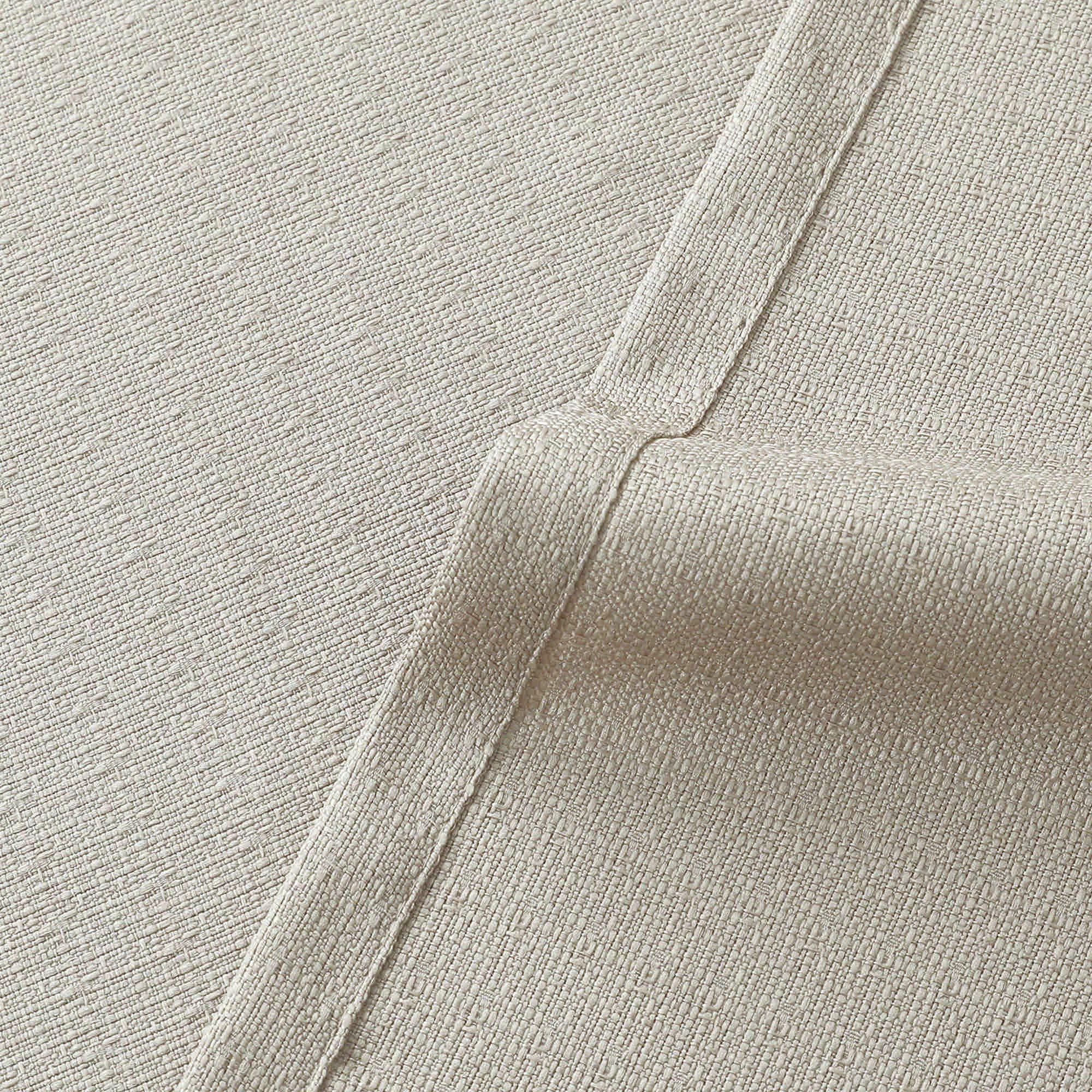 Farmhouse Tier Curtains 36 Inches Long - Faux Linen Textured Short Curtains for Kitchen & Bathroom Windows, Rod Pocket Half Cafe Style with Burlap Look, Neutral Beige (32x36 Inches) - Perfect for Farmhouse Decor, Cozy Kitchens & Small Bathroom Windows