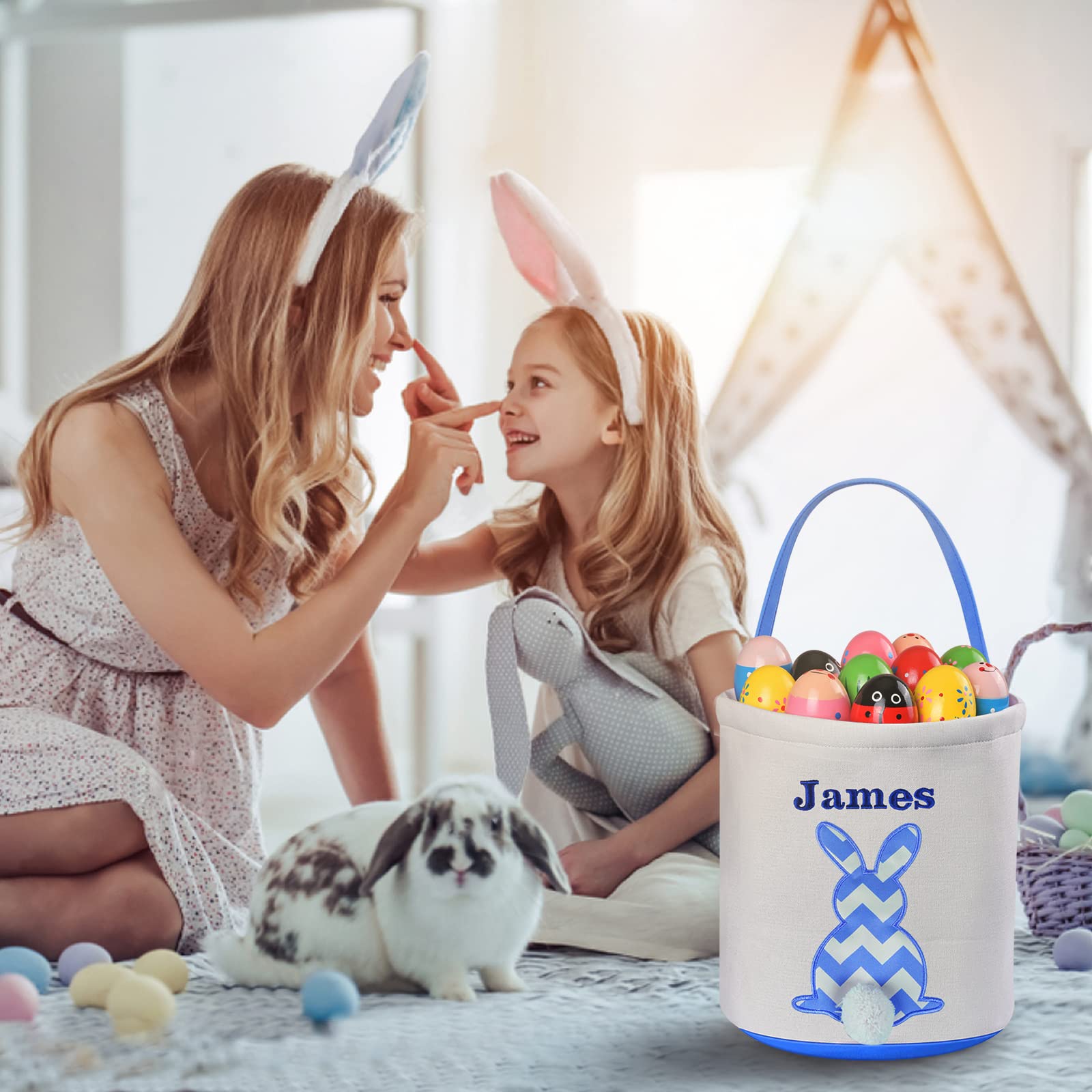 **Personalized Easter Basket for Kids - Custom Easter Gifts with Name, Easter Egg Hunt Toys & Basket Stuffers for Toddlers & Children - Perfect for Easter Party Favors, Spring Celebrations & Holiday Decor (Green)**