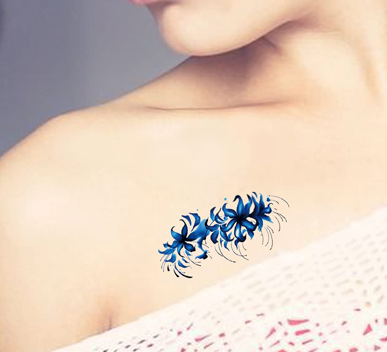 3D Temporary Tattoo Stickers for Men & Women - Waterproof Fake Tattoos with Flowers, Butterflies, Stars & Angel Designs - Realistic Body Art for Parties, Halloween & Cosplay (21x12cm) - Dark Desire Collection for Adults & Teens