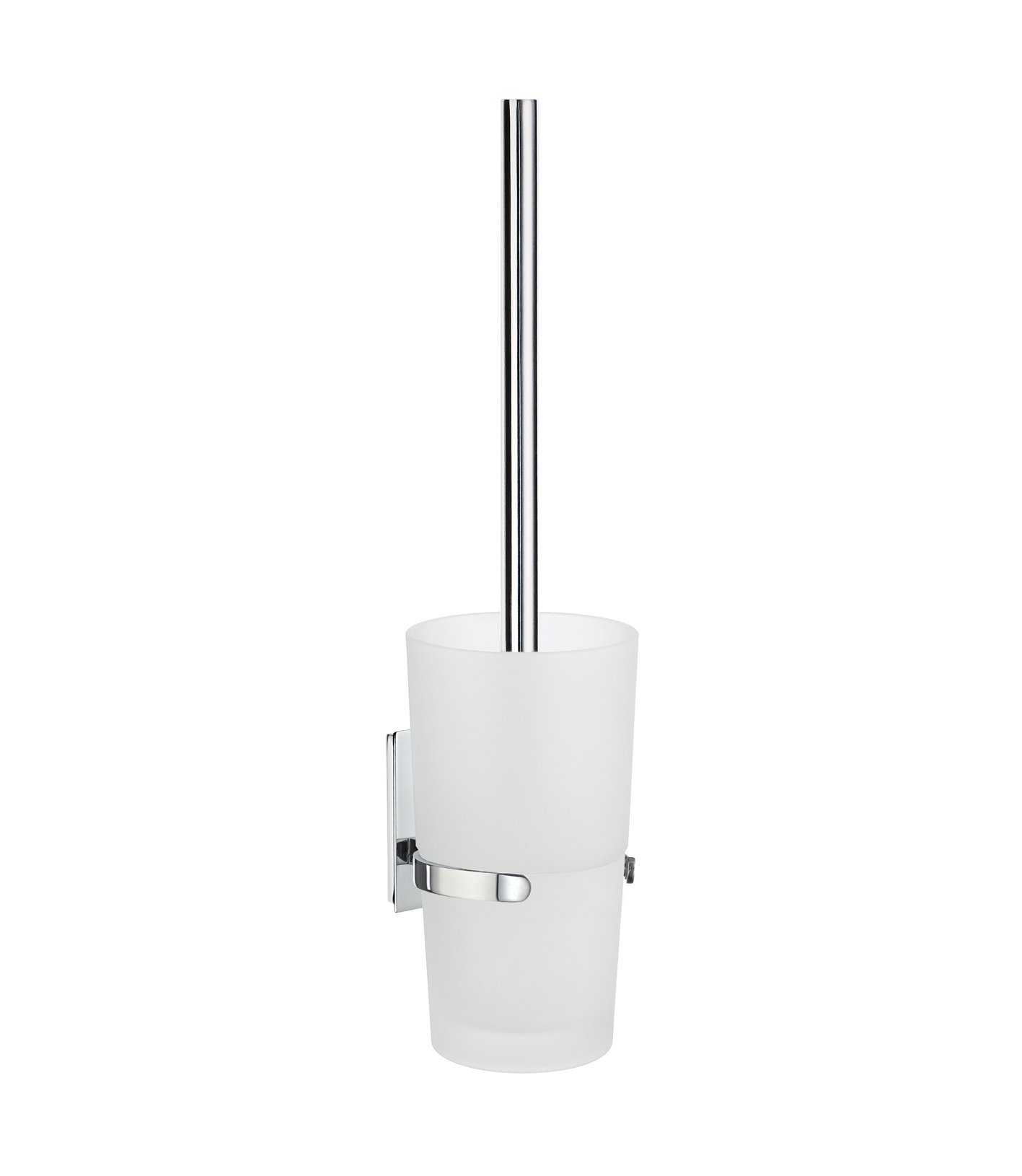 Polished Chrome ZK333 Wall Mount Toilet Brush Holder - Modern Bathroom Cleaning Tool for Home, Hotel & Office Use