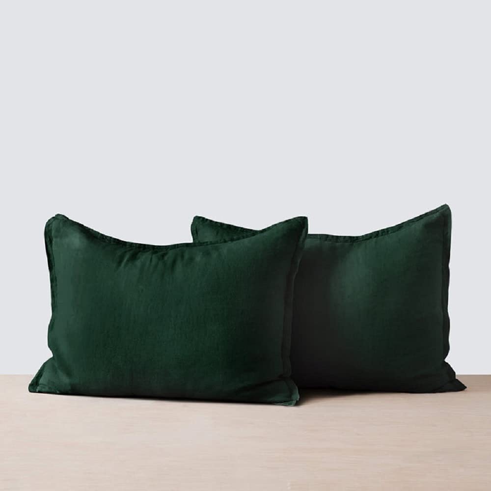 Emerald Green Duvet Cover Set - 100% Washed Cotton King/California King Size with Matching Pillowcases | Soft Luxury Bedding for Master Bedroom, Guest Room & Hotel Decor