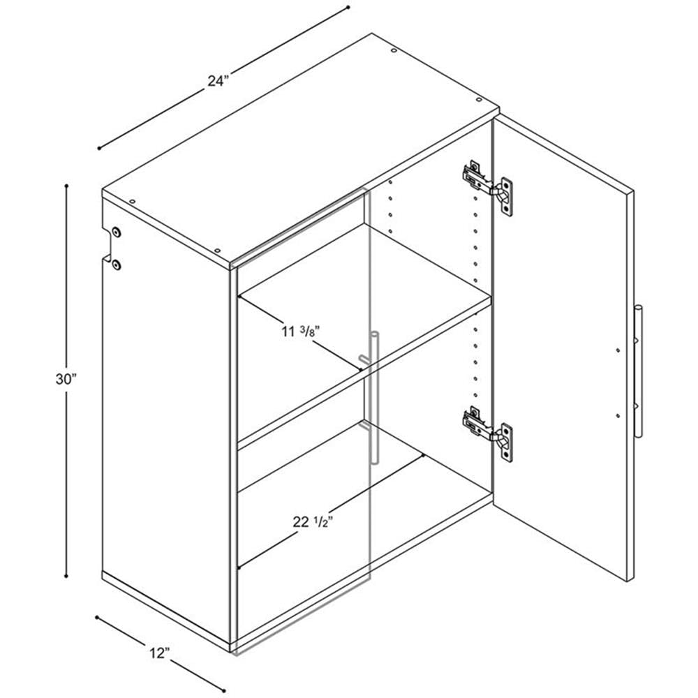 White Wall Mounted Garage Cabinet Set - 2 Piece for Home Storage