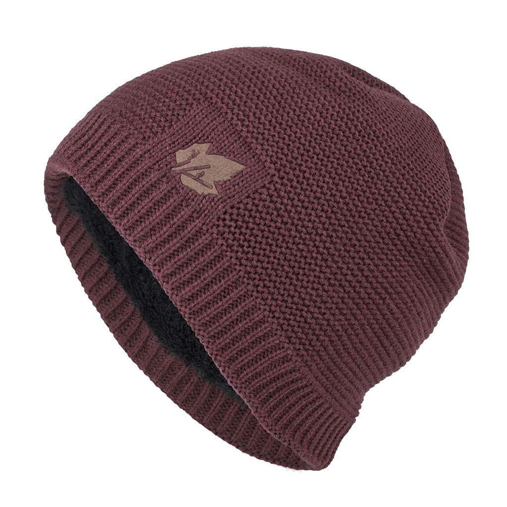 BODOAO Winter Beanie Hat for Men & Women - Soft Fleece Lined Knit Cap with Ear Flaps, Warm Solid Color Skull Cap for Outdoor Activities, Skiing, Snowboarding, and Casual Wear