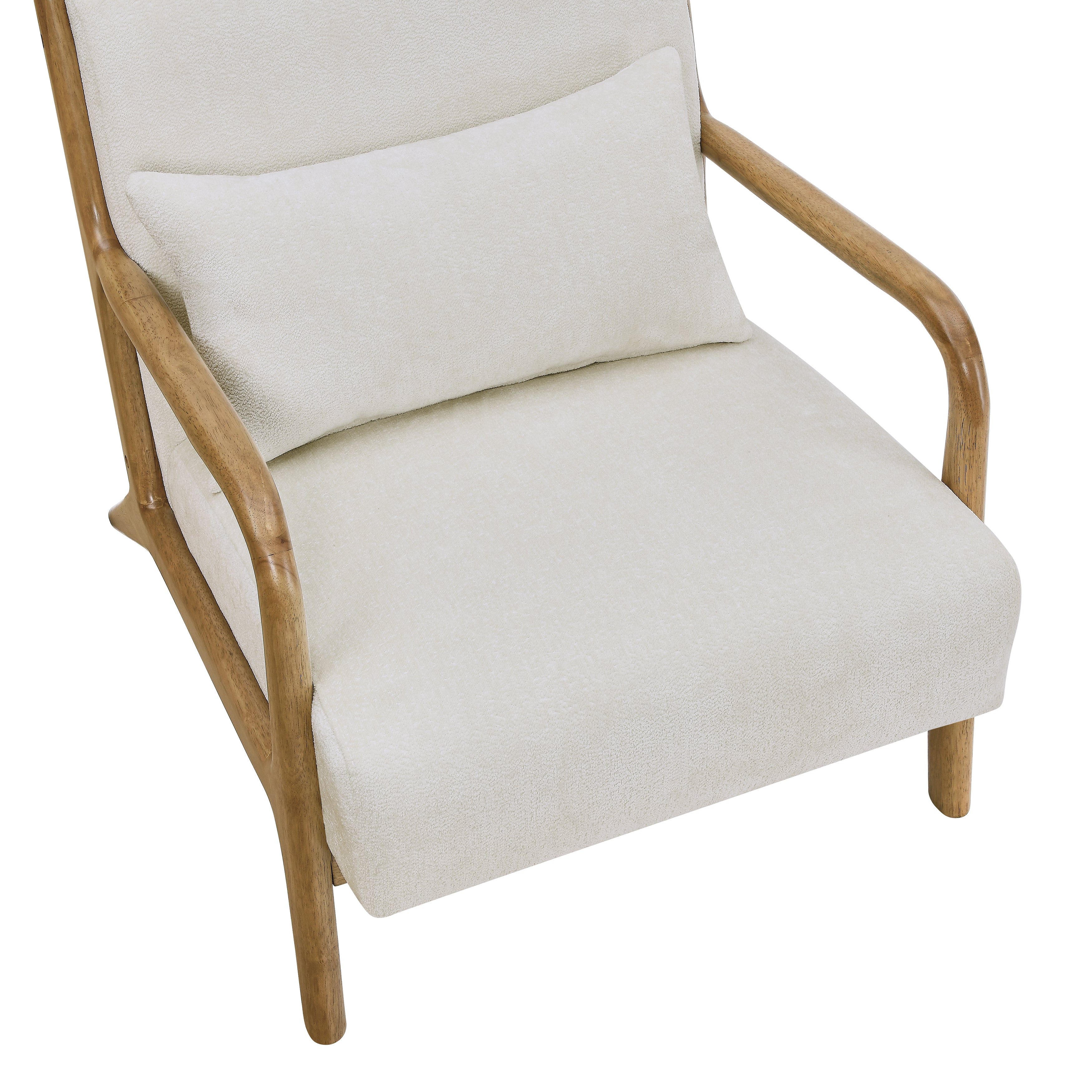 Mid Century Modern Accent Chair with Removable Lumbar Pillow - Roundhill Furniture Eterna - Perfect for Living Room, Bedroom & Office Decor