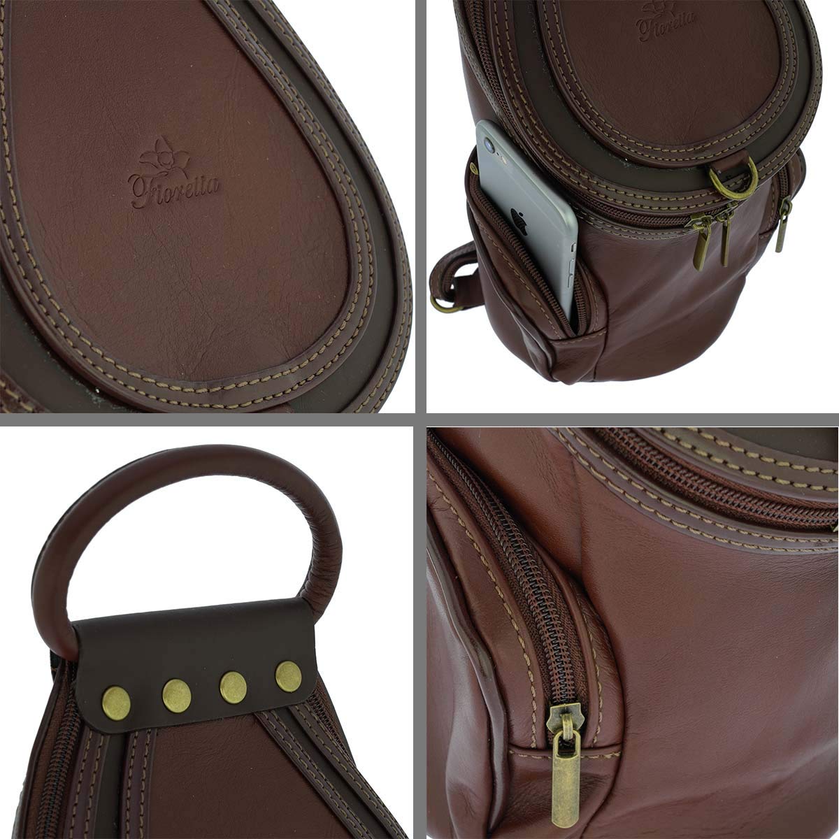 Italian Genuine Leather Women's Top Handle Backpack - Convertible Shoulder Bag & Handbag for Work, Travel & Daily Use