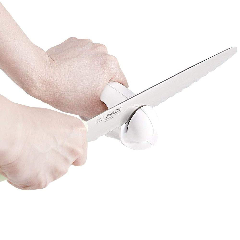 Kai Professional Serrated Knife Sharpener - Best for Kitchen, Camping & Outdoor Use - Easy Grip & Fast Sharpening for Serrated Blades