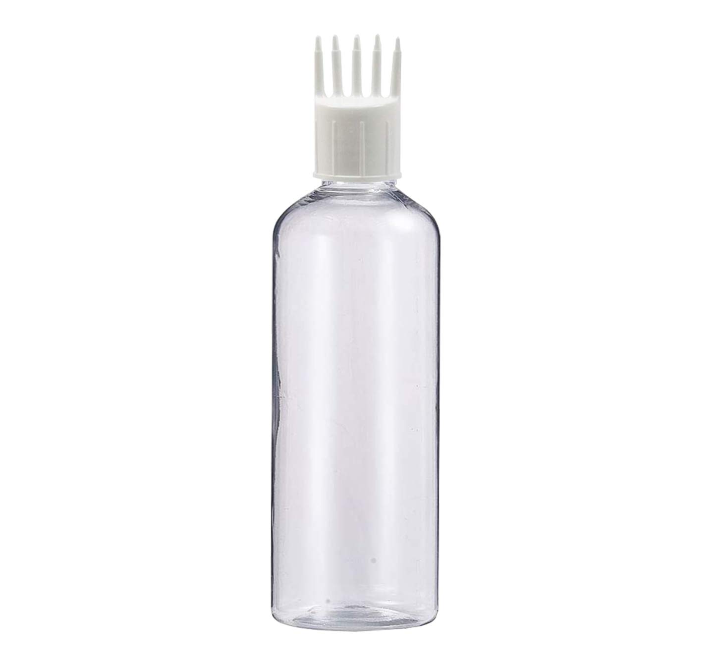 PHARCOS Hair Root Applicator Bottle 200ml - Transparent White with Flip-Top Cap & Plug for Scalp Treatment - Perfect for Hair Oil, Shampoo, DIY Care & Medicine Application - Great for At-Home Hair Care & Salon Treatments