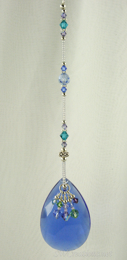 Sapphire Crystal Prism Fan Pull - Elegant Ceiling Fan Charm for Home Decor, Bedroom & Living Room Lighting Upgrade