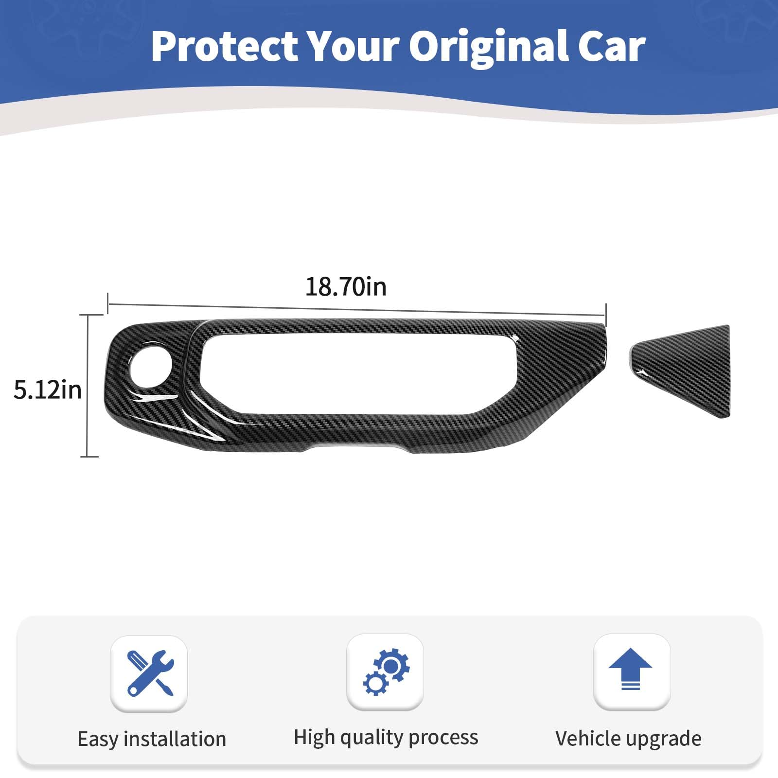 Carbon Fiber AC Control Panel Trim Cover for Jeep Wrangler JL JLU & Gladiator JT (2018-2023) - Interior Dash Upgrade Accessory | Perfect for Off-Roading & Custom Jeep Modifications