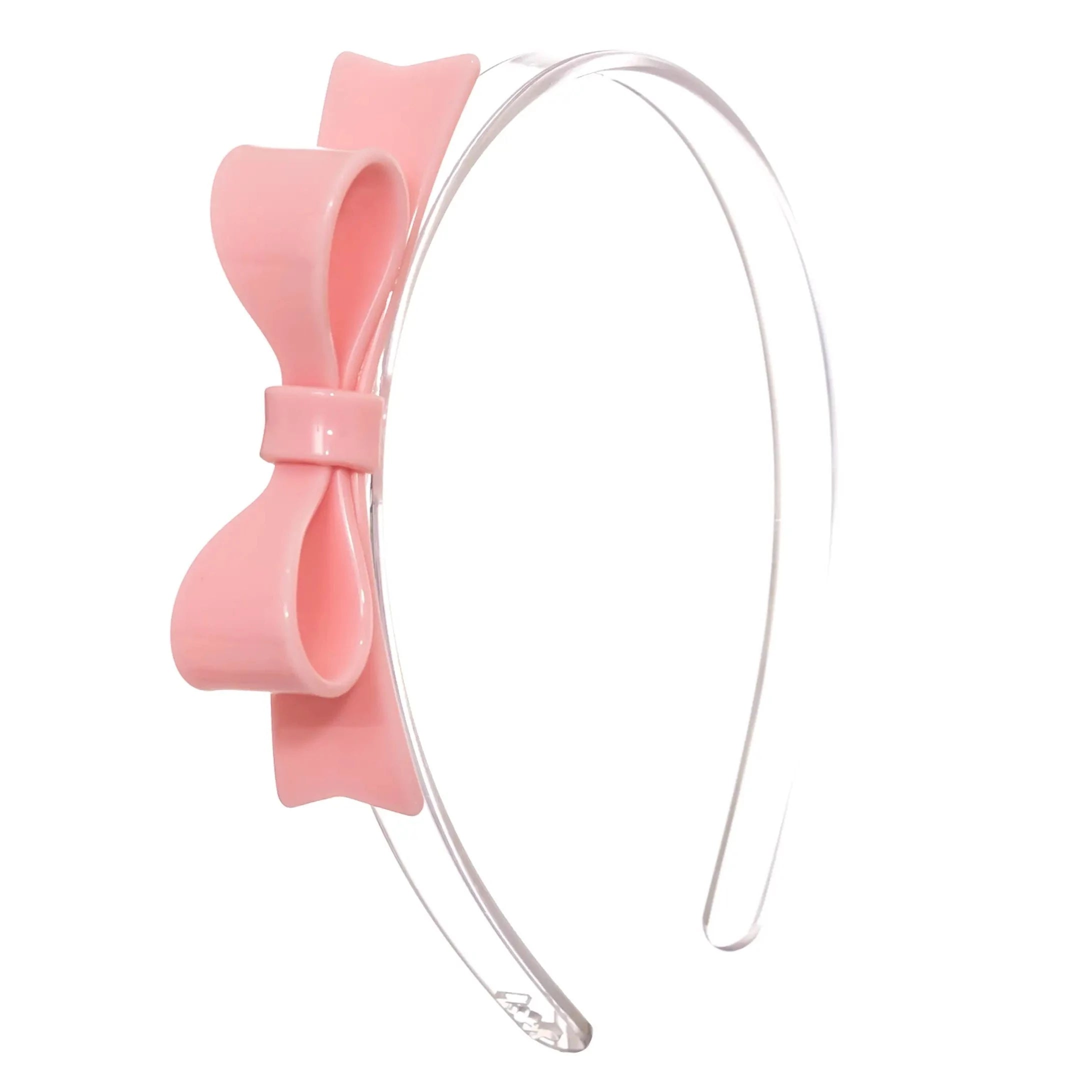 Lilies & Roses NY Bow Tie Headband - Solid Light Pink Hair Accessory for Women & Girls | Perfect for Weddings, Parties & Special Occasions