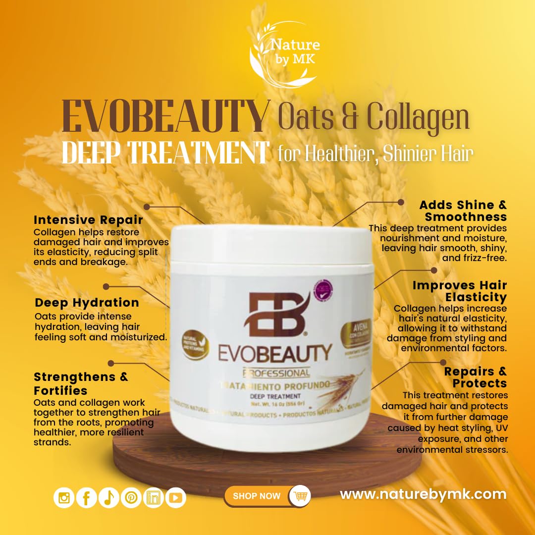 Collagen & Oats Hair Treatment for Dry Damaged Hair - Nourishing Repair Mask for Split Ends & Breakage - Perfect for Salon & At-Home Hair Care
