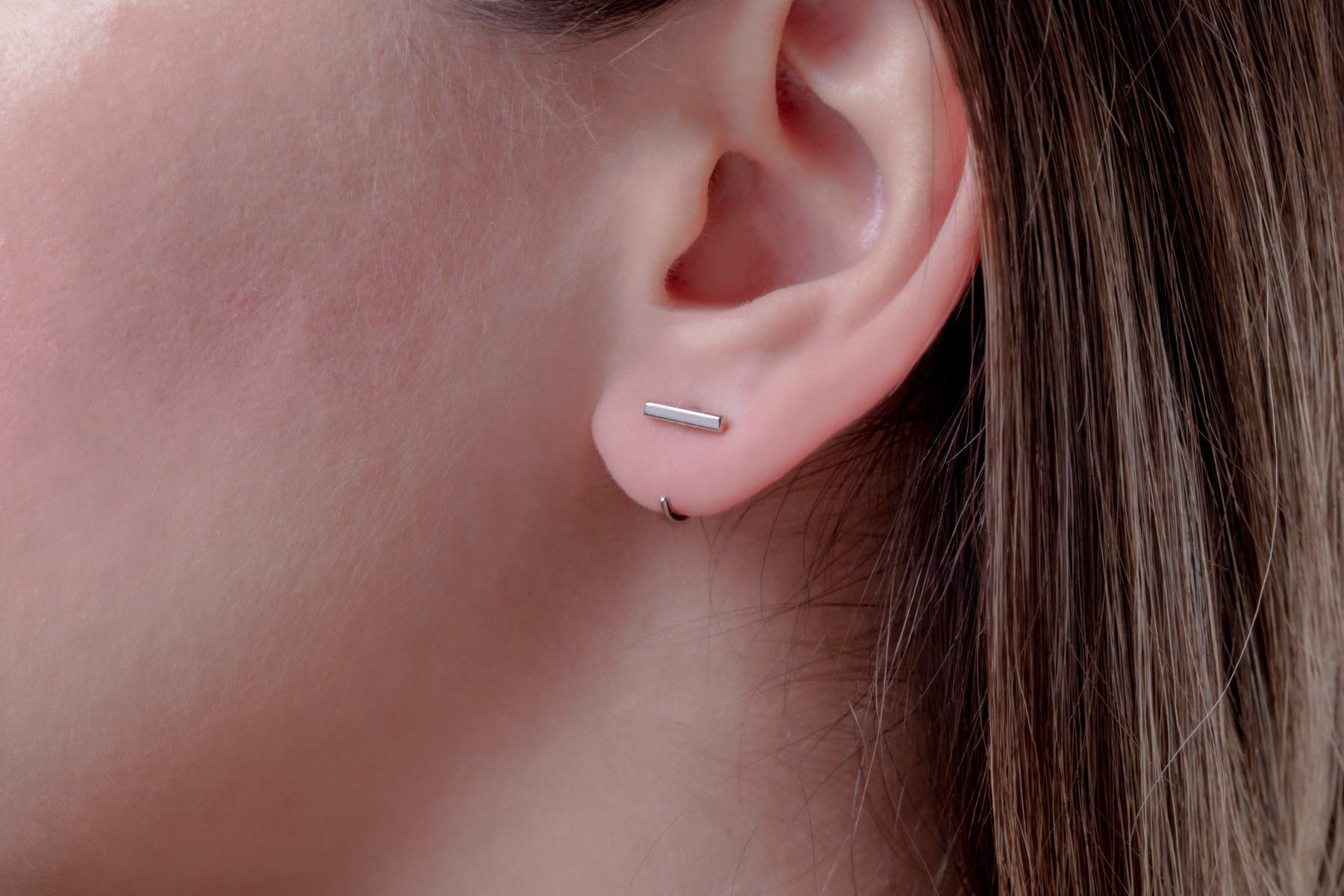Unique Open Hoop Earrings for Women | Solid Gold 9K, 14K & 18K Bar Earrings | Handmade Gold Hoop Earrings | Best Friend Gift for Her | Perfect for Everyday Wear, Date Nights & Special Occasions