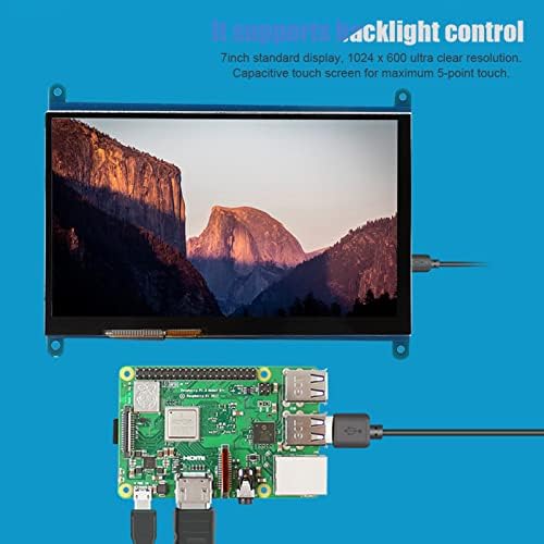 VBestLife 7 Inch Touchscreen Monitor for Raspberry Pi - Ultra HD 1024x600 Portable Display with Raspbian/Ubuntu/Kodi/IOT Support | Perfect for DIY Projects, Home Automation, and IoT Development