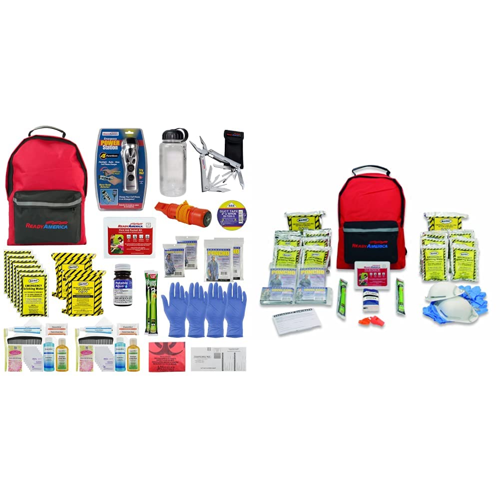 Ready America 72-Hour Deluxe Emergency Kit & 3-Day Survival Backpack for 2 People - Perfect for Natural Disasters, Camping, and Outdoor Adventures