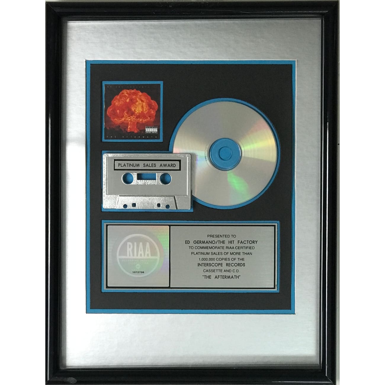 Dr. Dre The Aftermath RIAA Certified Platinum Album Award - Official Music Collectible for Fans & Display