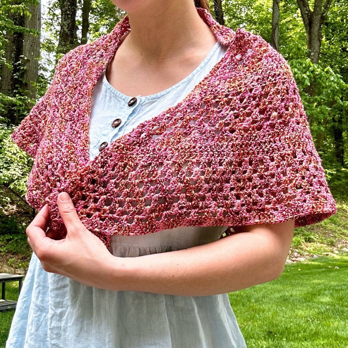 Premium Crochet Kit for Shawl - DIY Garden Shawl Knitting Set with Yarn & Hook - Perfect for Beginners & Craft Lovers | Great for Outdoor Picnics, Beach Cover-ups & Cozy Home Wear