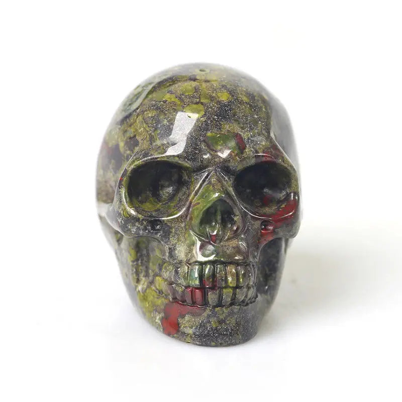 2 Inch Unakite Jasper Skull Specimen - Natural Healing Stone for Reiki, Meditation & Energy Work - Clinozoisite Gemstone Figurine - Perfect for Home Decor, Crystal Collection & Spiritual Practices