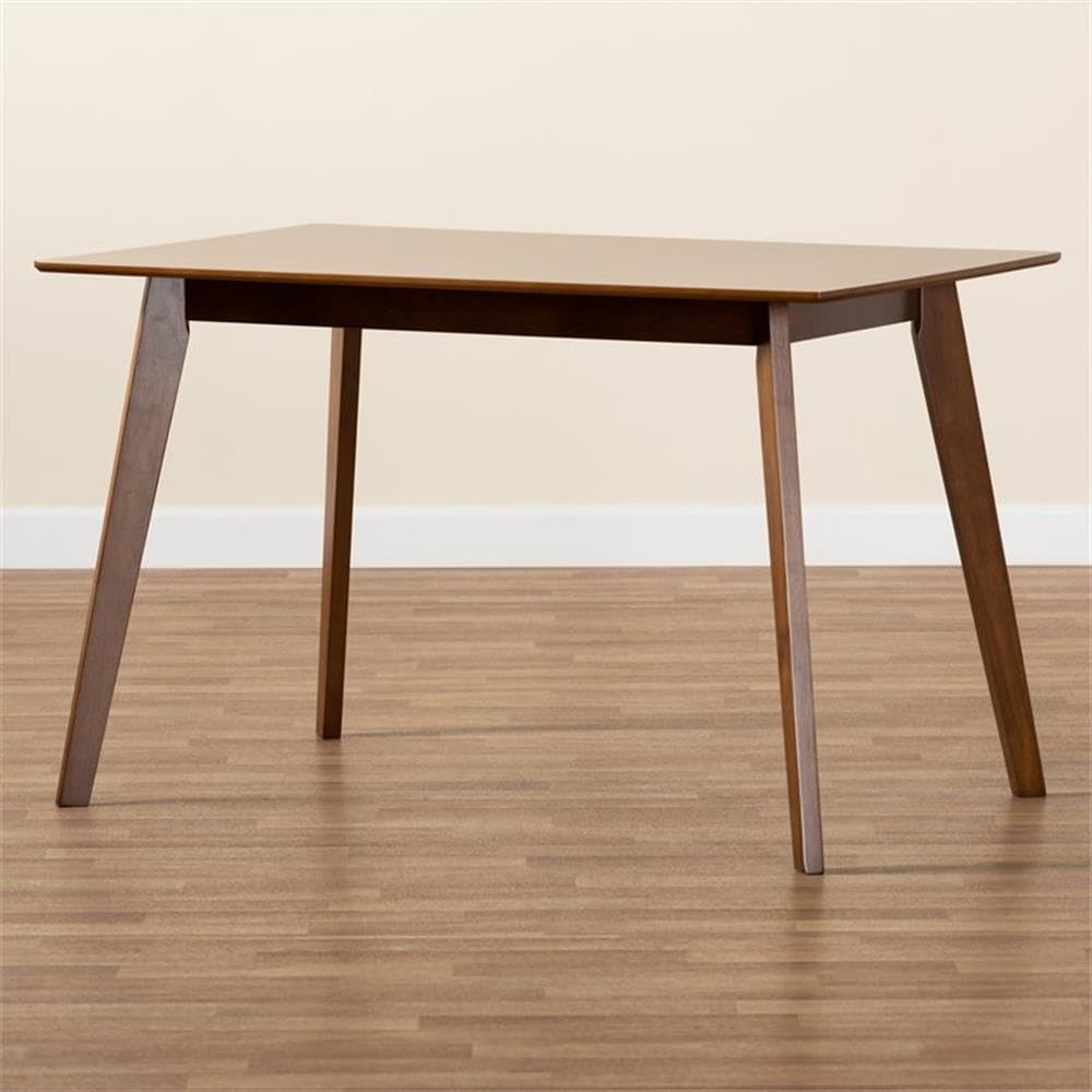 Baxton Studio Maila Mid-Century Modern Walnut Brown Wood Dining Table - Perfect for Small Spaces, Dining Rooms & Kitchen Areas