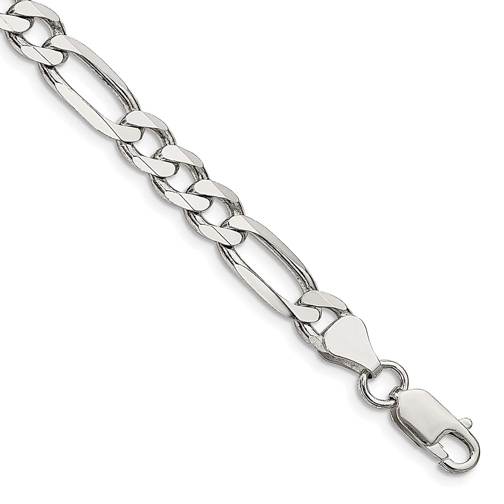 925 Sterling Silver 6.5mm Figaro Chain Necklace - 22 Inch Dainty Jewelry for Women | Perfect Gift for Her, Birthday, Anniversary & Special Occasions | Elegant Layering Piece for Everyday Wear