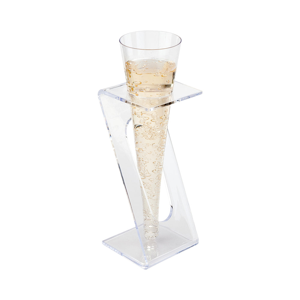 4 oz Clear Plastic Champagne Flutes - Medium Size (5.5