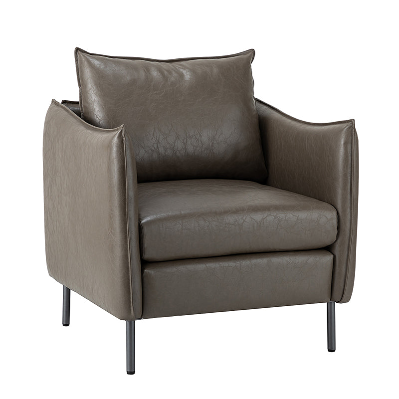 Felix Faux Leather Armchair - Modern PU Leather Accent Chair for Living Room, Office & Lounge - Comfortable Mid-Century Style Seating for Home Decor