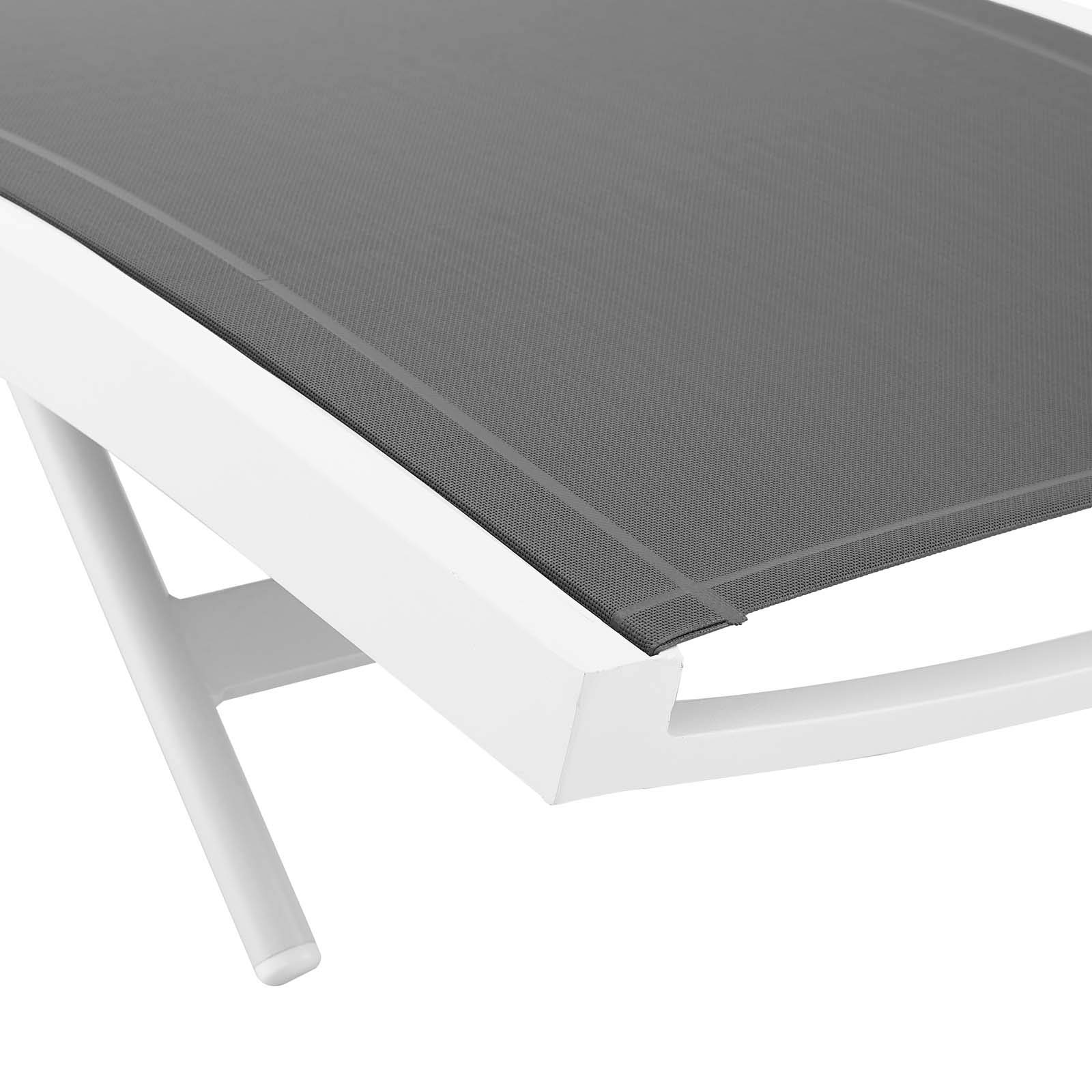 Modern Outdoor Patio Lounge Chair - Lightweight Aluminum Chaise with White & Gray Finish - Perfect for Balcony, Garden, Poolside & Backyard Relaxation