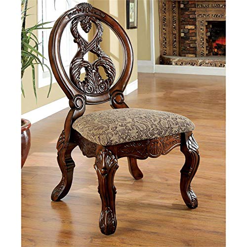 Furniture of America Girna 7-Piece Wood Dining Room Set in Antique Cherry Finish - Perfect for Family Meals & Entertaining Guests