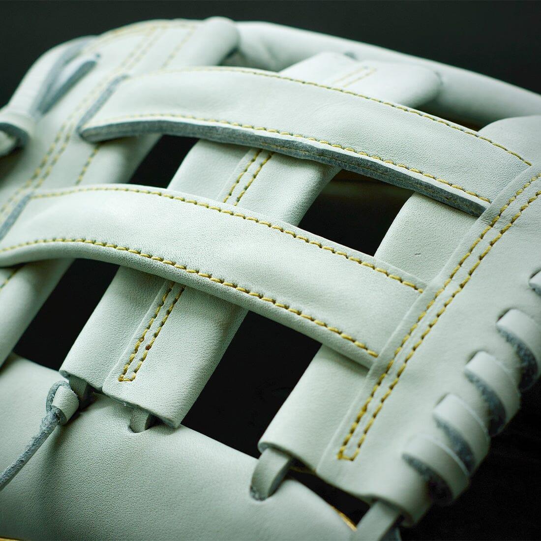 Miken Gold Pro Series 13 Inch White Slowpitch Softball Fielding Glove (PRO130 WG) - Premium Leather for Adult Players - Perfect for Outfield & Infield Defense
