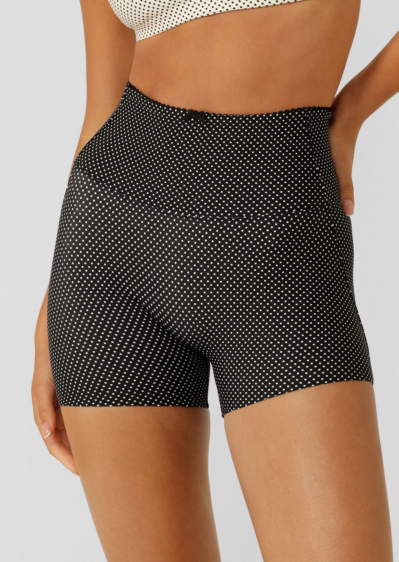 Sweet Thing Polka Dot No Ride 12cm Bike Shorts - High Waist Workout Shorts for Women, Yoga, Running & Cycling - Comfortable Breathable Activewear