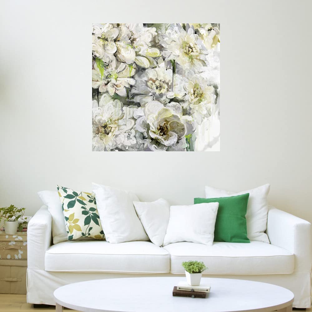 Greenhouse Blooms Fine Art Canvas - 37x37 Inch Wall Decor for Living Room, Bedroom, Office | Ready to Hang Floral Painting by Artist Studio Arts | Perfect for Home, Kitchen, Bathroom & Dining Room Decor