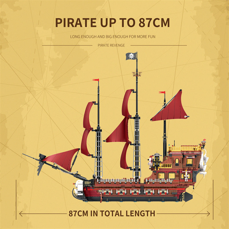 Reobrix 66010 Pirate Revenge Ship Building Blocks Set - 3066PCS Model Kit for Adults & Teens | Perfect for Collectors, Display & Creative Play