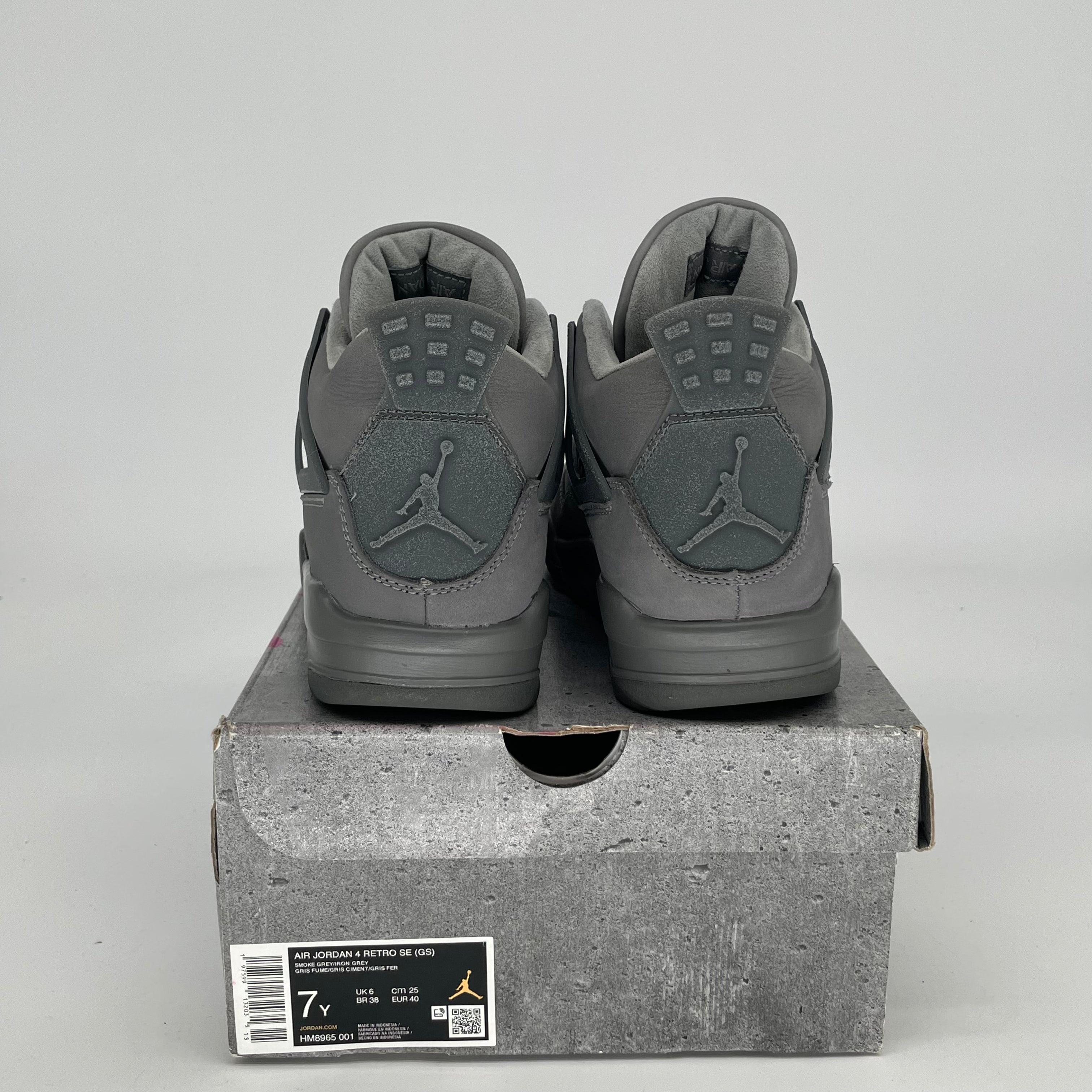 AIR JORDAN 4 Retro Wet Cement Sneakers - Men's Size 7 & Women's Size 8.5 (HM8965-001) - Perfect for Basketball, Streetwear & Sneaker Collectors