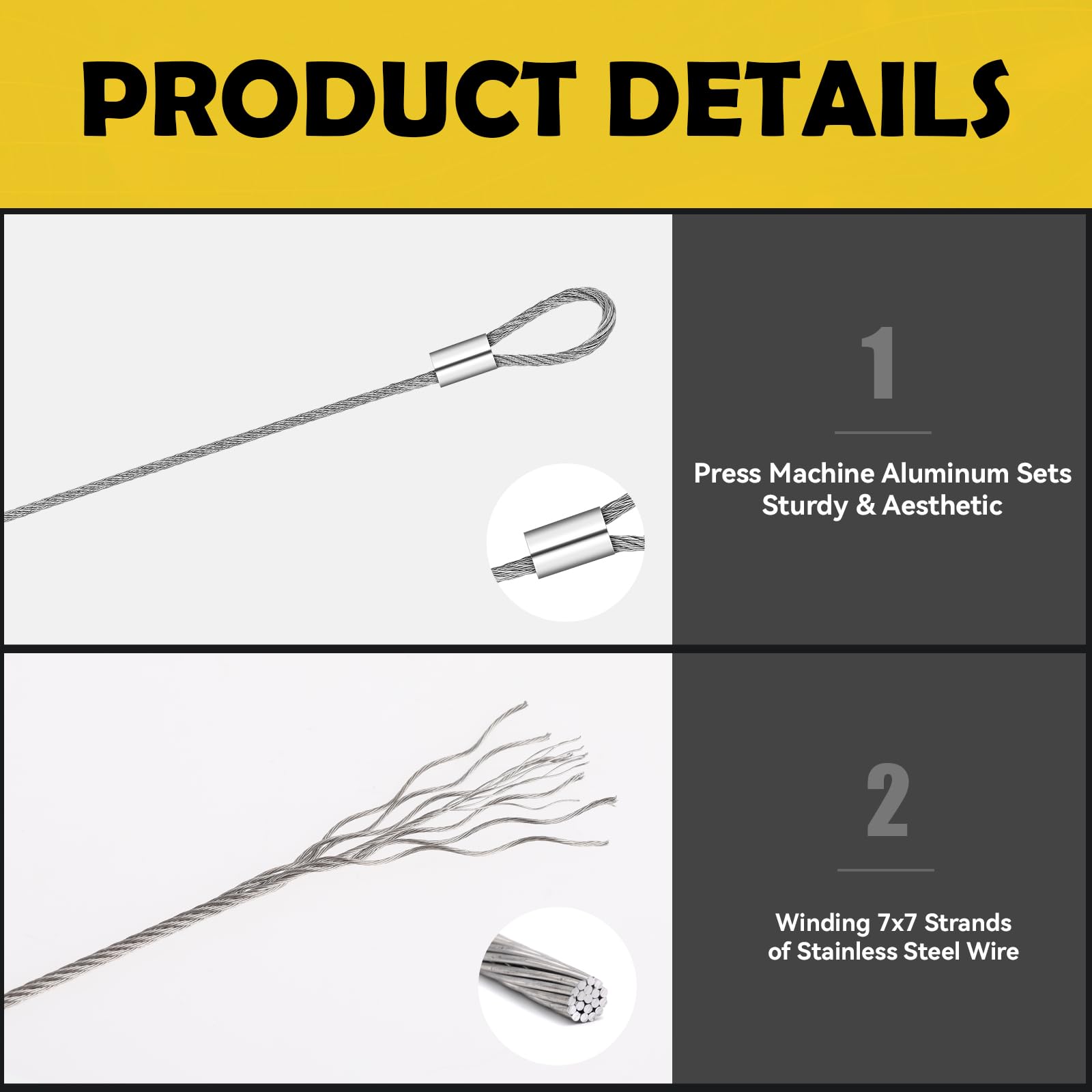 Prasacco 12-Pack Stainless Steel Security Cables with Loops - 2mm Thickness, 12 Inch Length (Silver) - Heavy Duty Safety Wire for Outdoor Gates, Luggage Locks, Bicycle Security & Home Protection