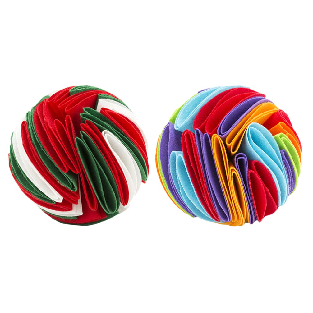 Balacoo 2-Pack Snuffle Ball Dog Toys for Mental Stimulation & Slow Feeding - Interactive Scent Training Puzzle Toy for Dogs & Cats - Perfect for Enrichment, Boredom Relief & Mealtime Fun