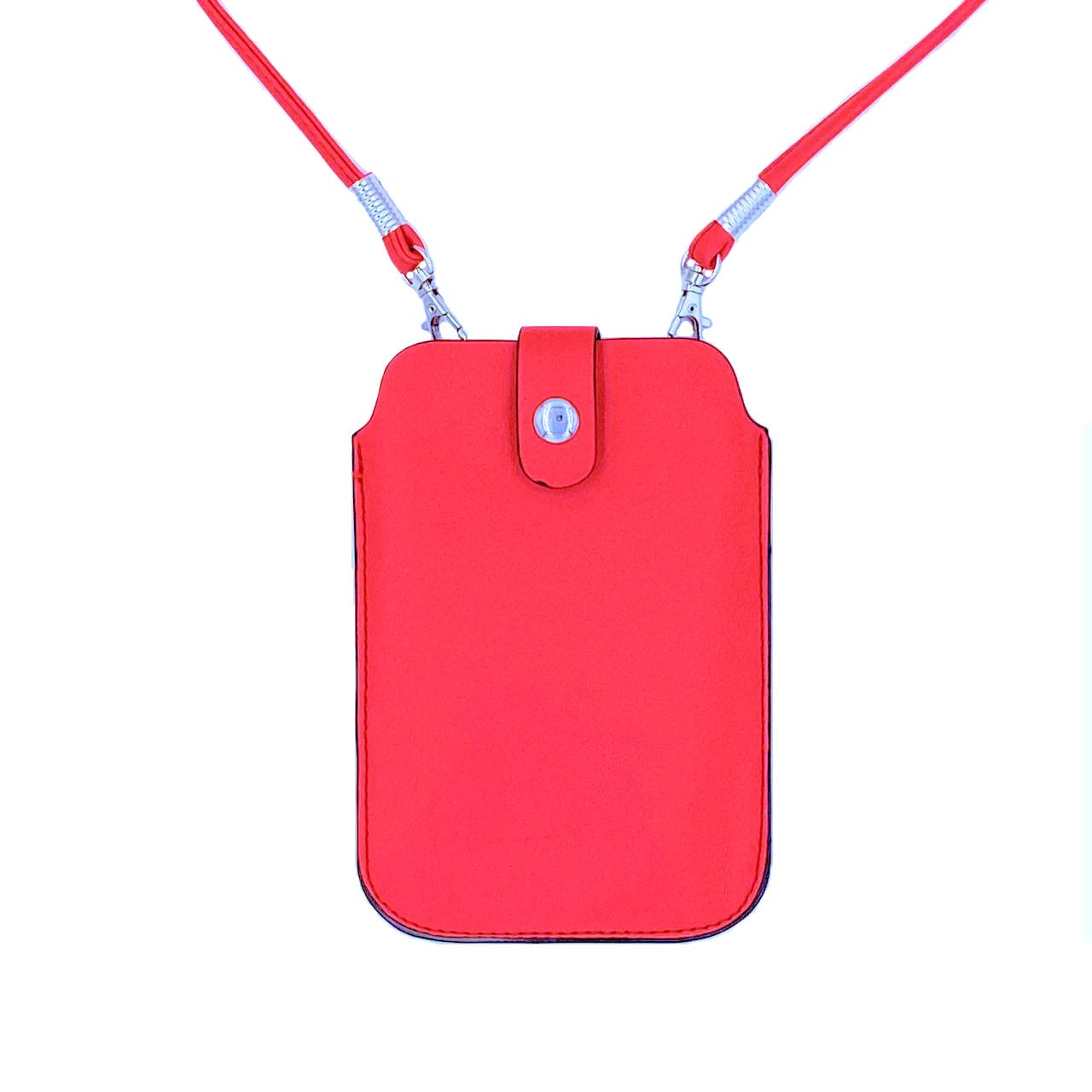 Premium Leather Phone Neck Pouch (Style 2) - Amaranth Color - Secure Hands-Free Carrying for Travel, Hiking & Outdoor Activities