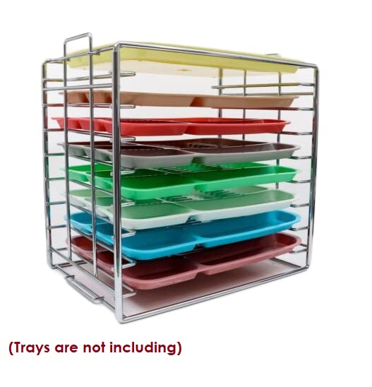 Stainless Steel Dental Tray Organizer - Medical Instrument Tray with 8 Holder Trays, Chrome Rack Size B (Ritter Brand) | Perfect for Dental Clinics, Hospitals & Medical Offices